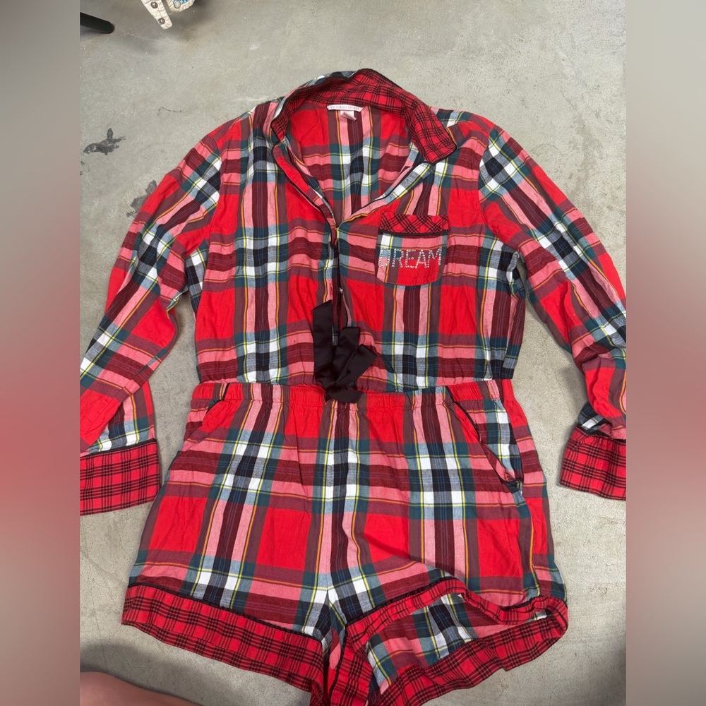 Victoria's Secret Red Plaid Sleep Shirt
